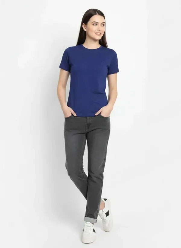 MiracleMonk_Women’s_Royal_Blue_Round_Neck_Regular_T-Shirt_-_Stylish_&_Comfortable_Casual_Wear