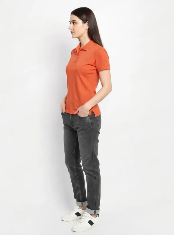 MiracleMonk_Women’s_Brick_Polo_T-Shirt_-_Stylish_&_Comfortable_Casual_Wear