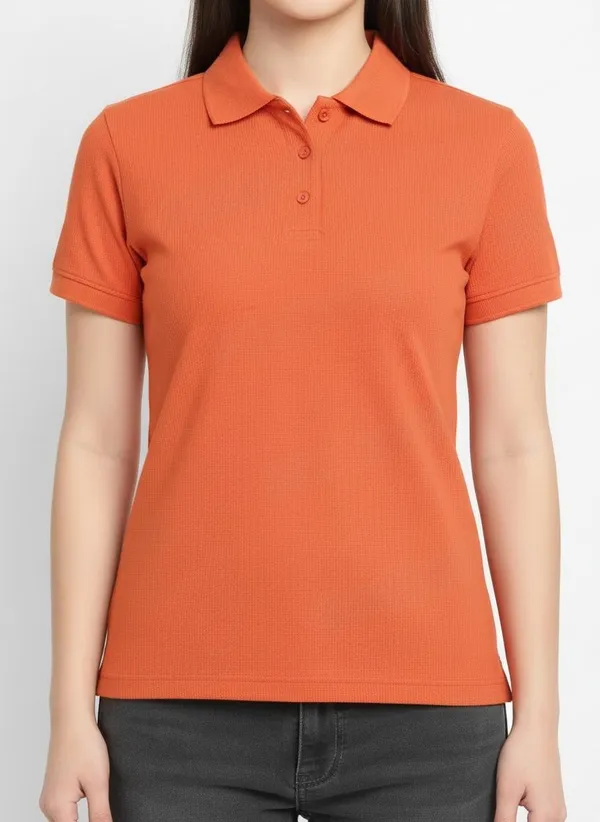 MiracleMonk_Women’s_Brick_Polo_T-Shirt_-_Stylish_&_Comfortable_Casual_Wear