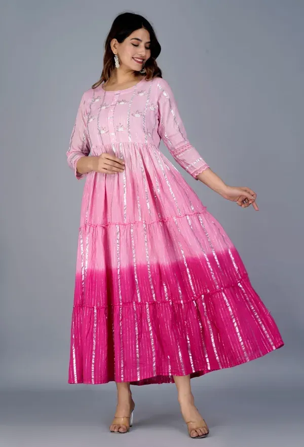 Pink_Cotton_With_Printed_Muslin_Foil_Foil_Print_Designer_Front_Cut_Kurti_With_Handwork_For_Women_&_Girls