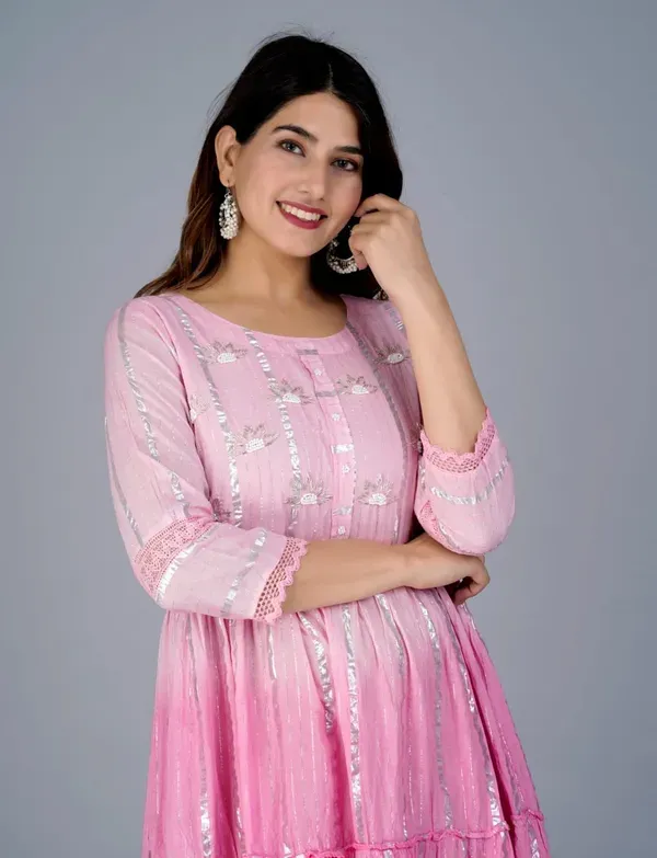 Pink_Cotton_With_Printed_Muslin_Foil_Foil_Print_Designer_Front_Cut_Kurti_With_Handwork_For_Women_&_Girls
