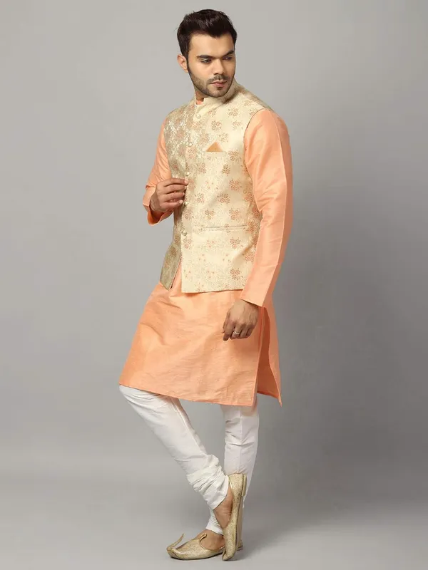 Men's_Silk_Blend_Regular_Kurta_Churidar_Pyjama_with_Bundi_Nehru_Jacket/Waistcoat