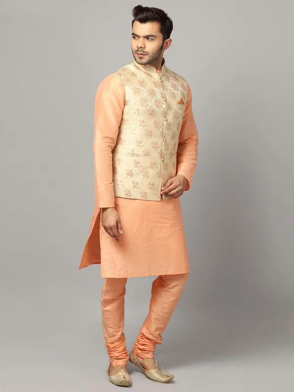 Men's_Silk_Blend_Regular_Kurta_Churidar_Pyjama_with_Bundi_Nehru_Jacket/Waistcoat