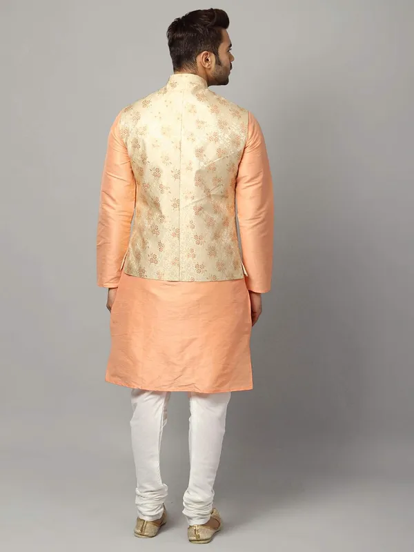 Men's_Silk_Blend_Regular_Kurta_Churidar_Pyjama_with_Bundi_Nehru_Jacket/Waistcoat