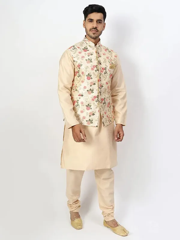 Men's_Silk_Blend_Kurta_Pajama_with_Designer_Ethnic_Nehru_Jacket/Modi_Jacket