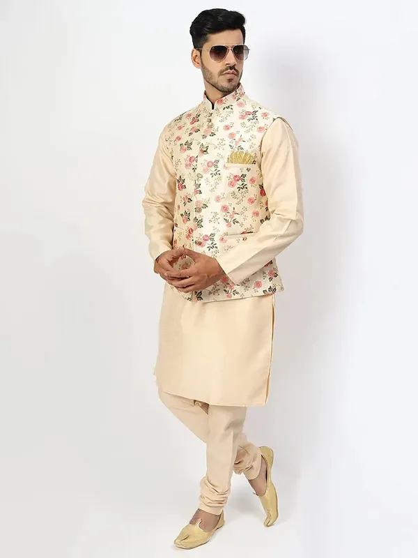 Men's_Silk_Blend_Kurta_Pajama_with_Designer_Ethnic_Nehru_Jacket/Modi_Jacket