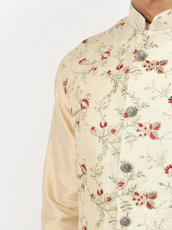 Men's_Silk_Blend_Kurta_Pajama_with_Designer_Ethnic_Nehru_Jacket/Modi_Jacket
