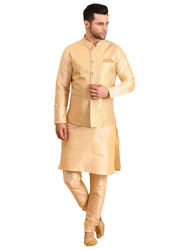 Men's_Silk_Blend_Kurta_Pajama_with_Nehru_Jacket/Modi_Jacket