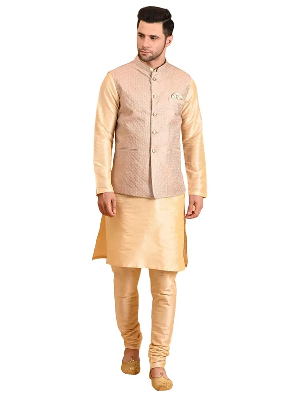 Men's_Silk_Blend_Kurta_Pajama_with_Nehru_Jacket/Modi_Jacket