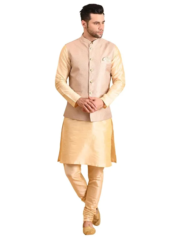 Men's_Silk_Blend_Kurta_Pajama_with_Nehru_Jacket/Modi_Jacket