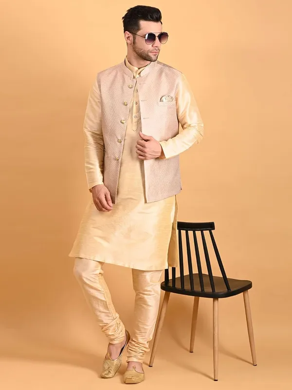Men's_Silk_Blend_Kurta_Pajama_with_Nehru_Jacket/Modi_Jacket