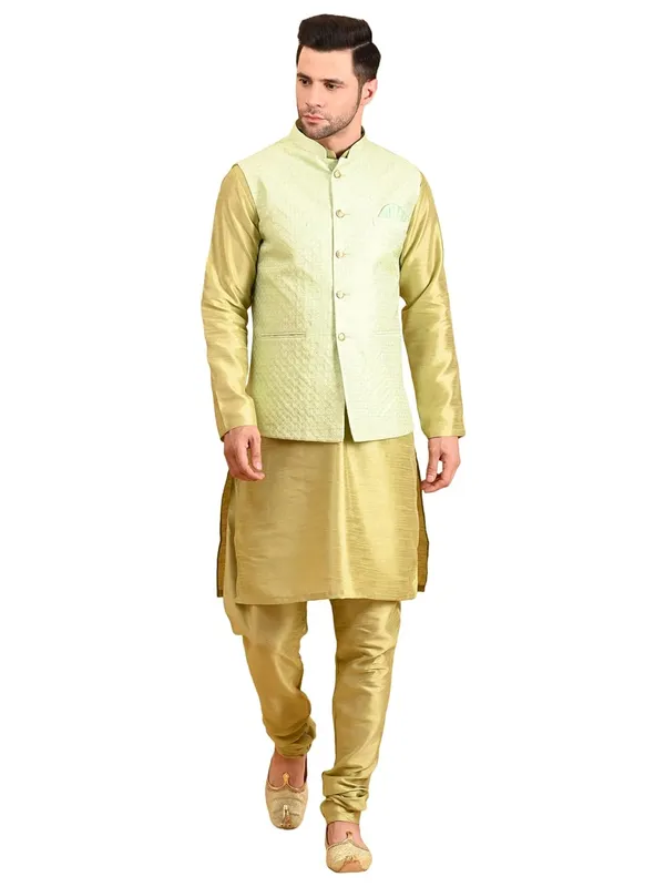 Men's_Silk_Blend_Kurta_Pajama_with_Nehru_Jacket/Modi_Jacket