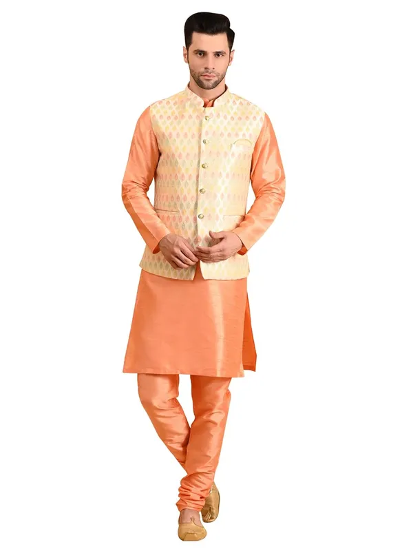 Men's_Silk_Blend_Kurta_Pajama_with_Nehru_Jacket/Modi_Jacket