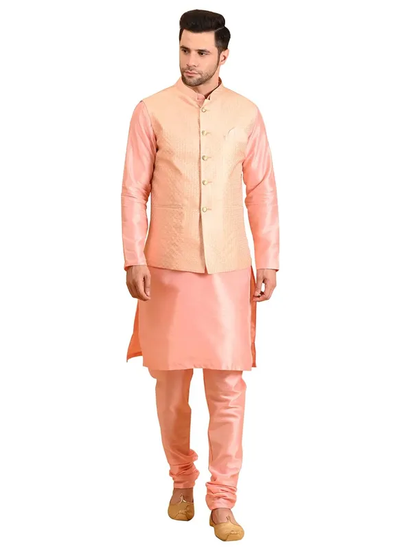 Men's_Silk_Blend_Kurta_Pajama_with_Nehru_Jacket/Modi_Jacket