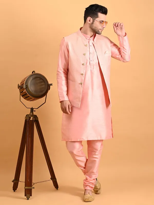 Men's_Silk_Blend_Kurta_Pajama_with_Nehru_Jacket/Modi_Jacket