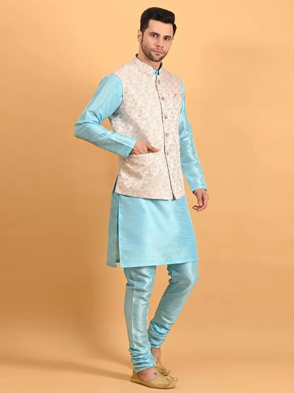 Men's_Silk_Blend_Kurta_Pajama_with_Nehru_Jacket/Modi_Jacket