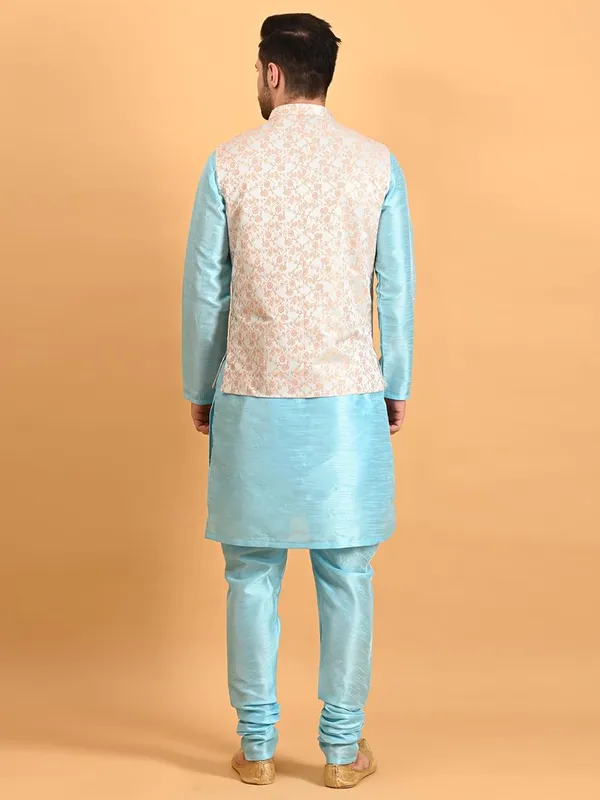 Men's_Silk_Blend_Kurta_Pajama_with_Nehru_Jacket/Modi_Jacket