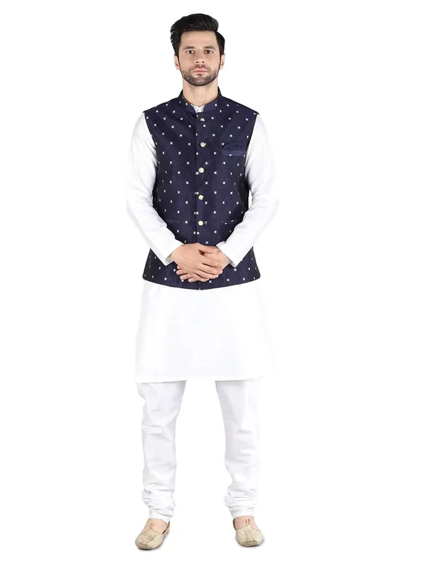 Men's_Silk_Blend_Kurta_Pajama_with_Nehru_Jacket/Modi_Jacket