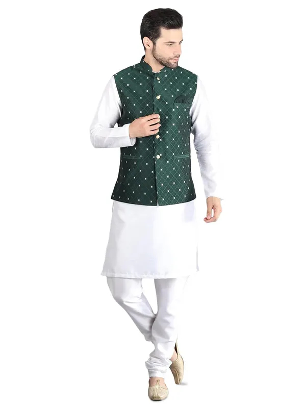 Men's_Silk_Blend_Kurta_Pajama_with_Nehru_Jacket/Modi_Jacket