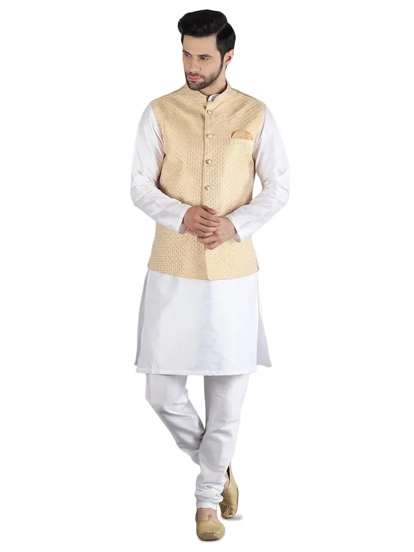 Men's_Silk_Blend_Kurta_Pajama_with_Nehru_Jacket/Modi_Jacket
