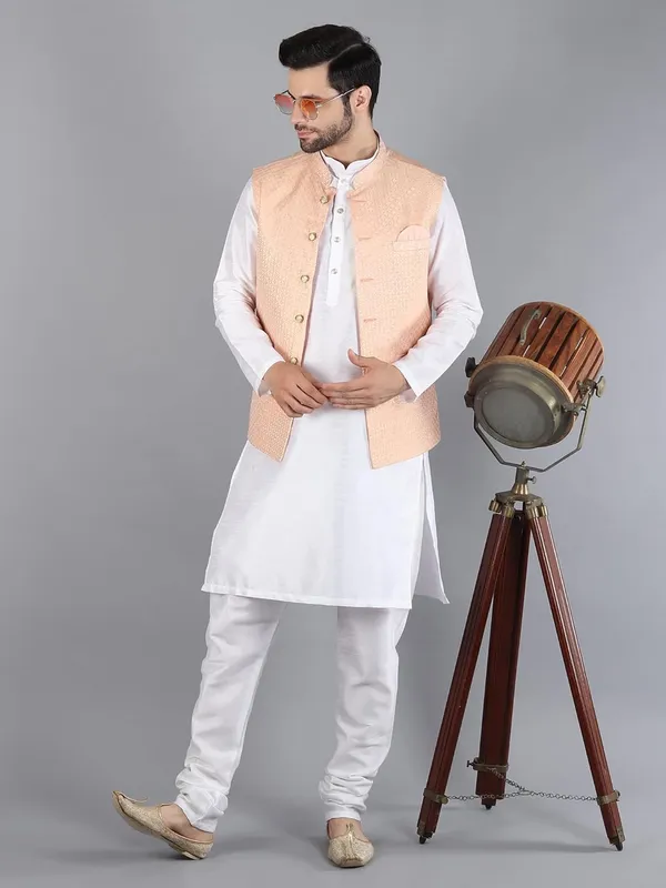 Men's_Silk_Blend_Kurta_Pajama_with_Nehru_Jacket/Modi_Jacket