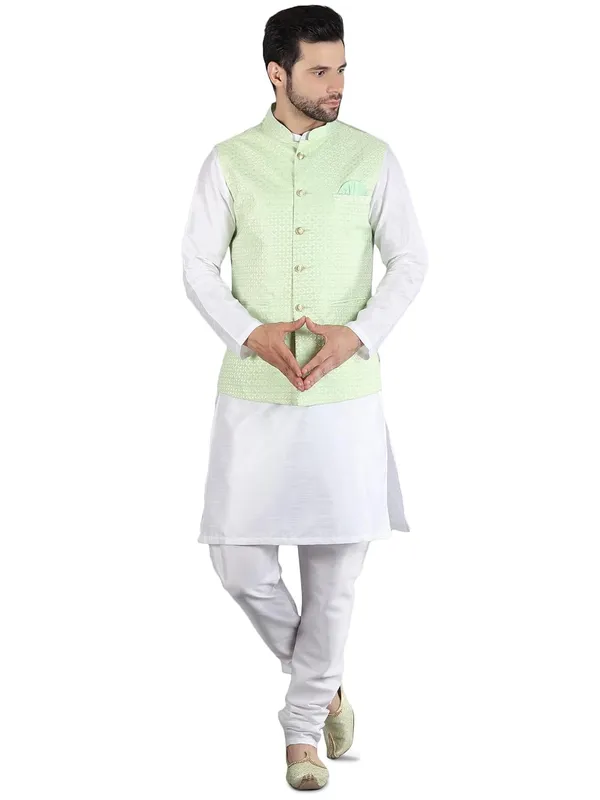 Men's_Silk_Blend_Kurta_Pajama_with_Nehru_Jacket/Modi_Jacket