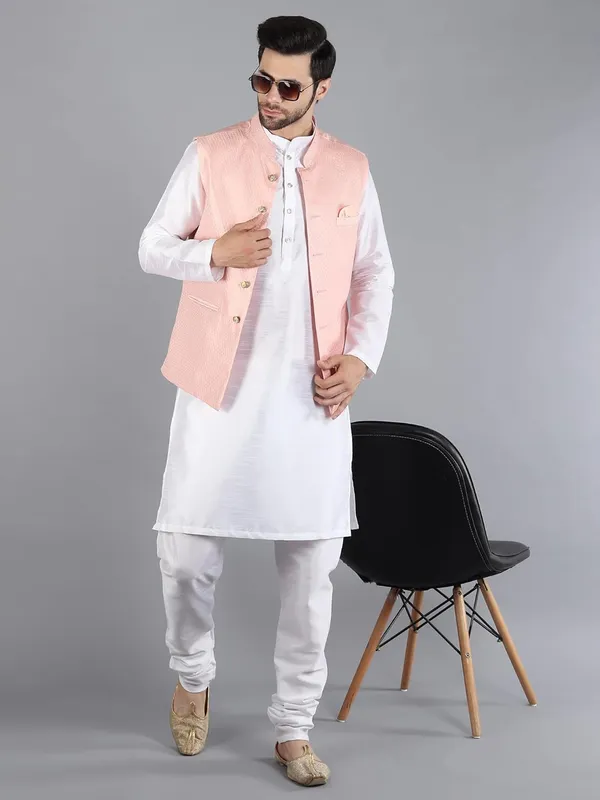 Men's_Silk_Blend_Kurta_Pajama_with_Nehru_Jacket/Modi_Jacket