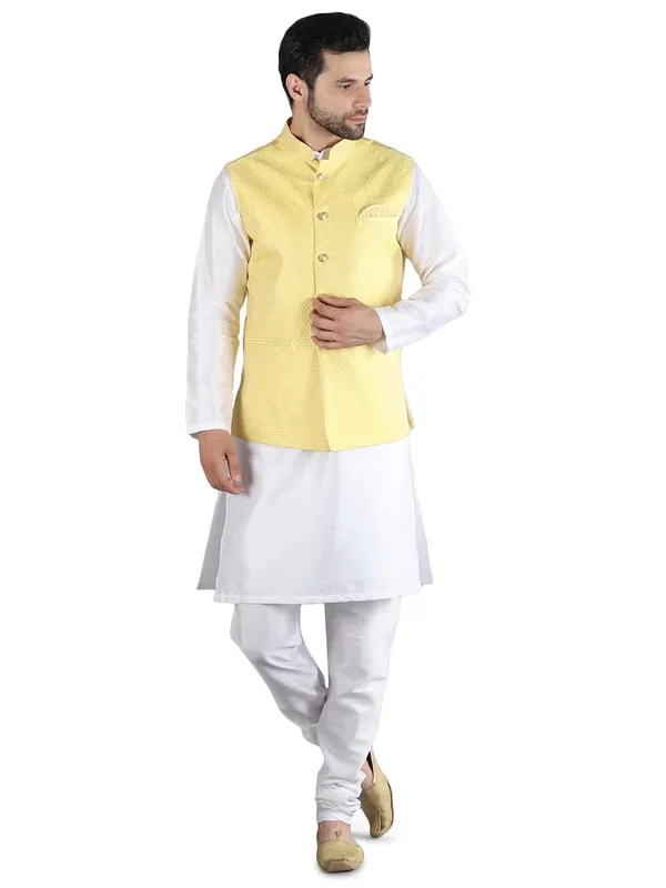Men's_Silk_Blend_Kurta_Pajama_with_Nehru_Jacket/Modi_Jacket