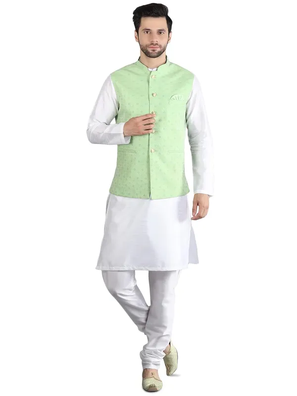 Men's_Silk_Blend_Kurta_Pajama_with_Nehru_Jacket/Modi_Jacket