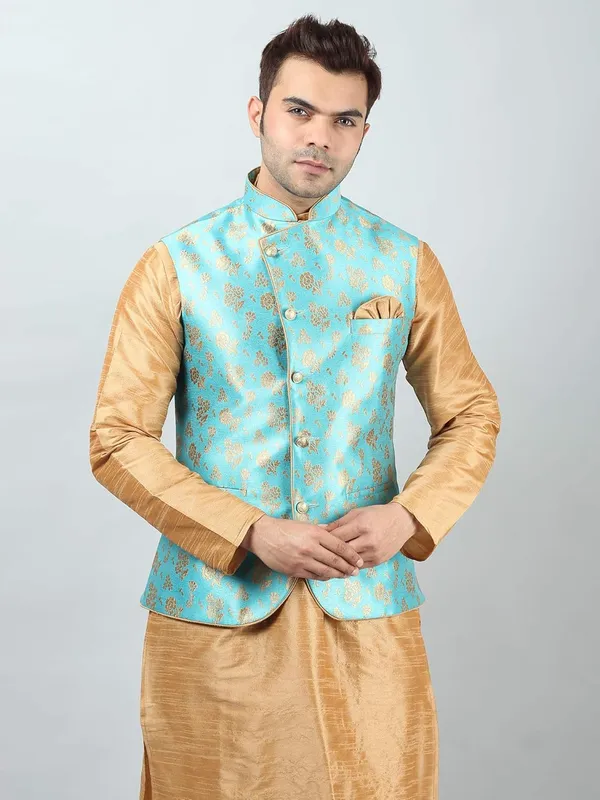 Men's_Silk_Blend_Regular_Kurta_Churidar_Pyjama_with_Bundi_Nehru_Jacket/Waistcoat