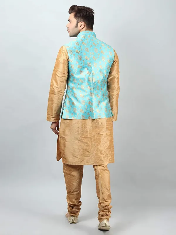 Men's_Silk_Blend_Regular_Kurta_Churidar_Pyjama_with_Bundi_Nehru_Jacket/Waistcoat