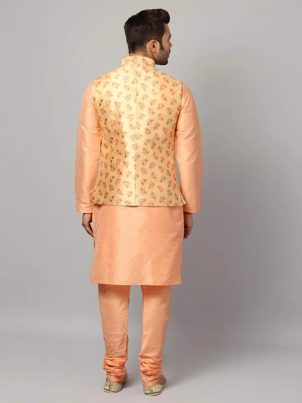 Men's_Silk_Blend_Regular_Kurta_Churidar_Pyjama_with_Bundi_Nehru_Jacket/Waistcoat