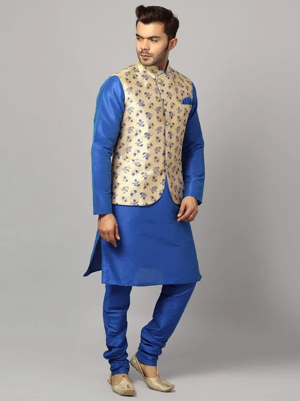 Men's_Silk_Blend_Regular_Kurta_Churidar_Pyjama_with_Bundi_Nehru_Jacket/Waistcoat