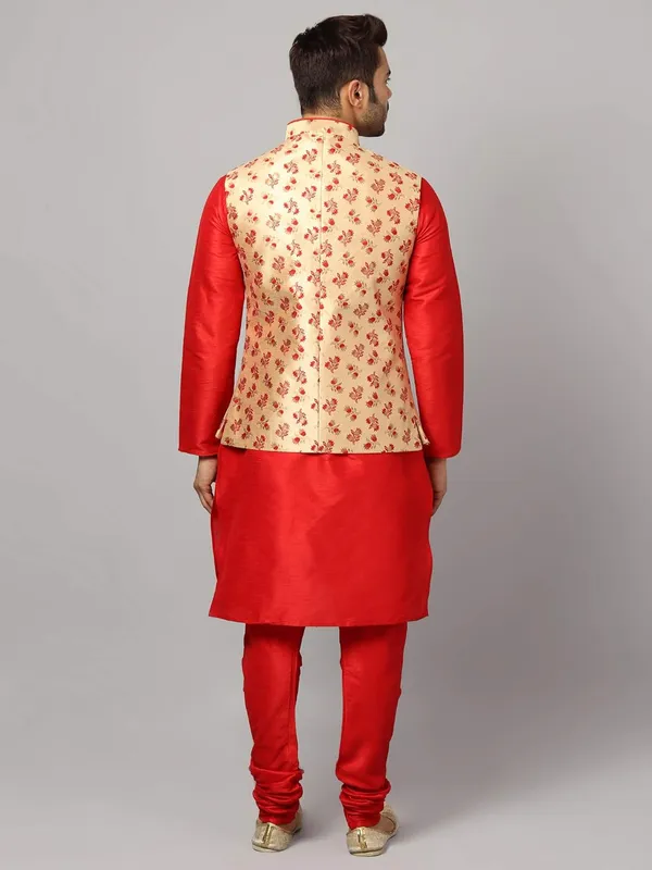 Men's_Silk_Blend_Regular_Kurta_Churidar_Pyjama_with_Bundi_Nehru_Jacket/Waistcoat