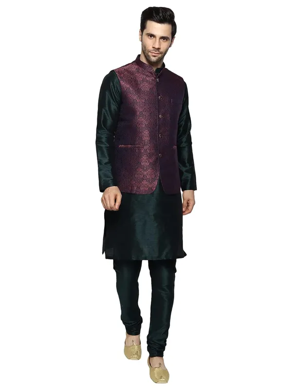 Men's_Silk_Blend_Kurta_Pajama_with_Designer_Ethnic_Nehru_Jacket/Modi_Jacket?