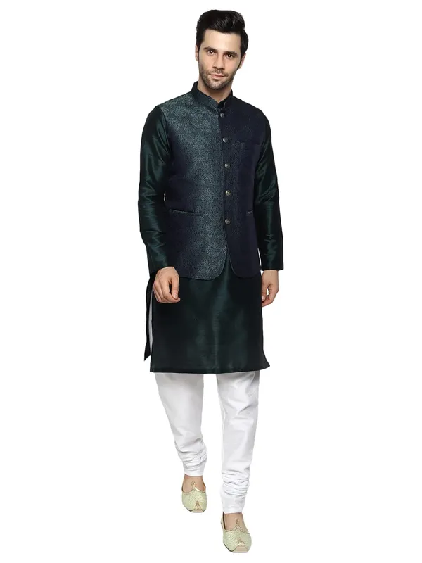 Men's_Silk_Blend_Kurta_Pajama_with_Designer_Ethnic_Nehru_Jacket/Modi_Jacket?