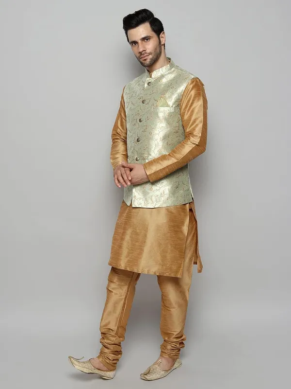 Men's_Silk_Blend_Kurta_Pajama_with_Designer_Ethnic_Nehru_Jacket/Modi_Jacket?