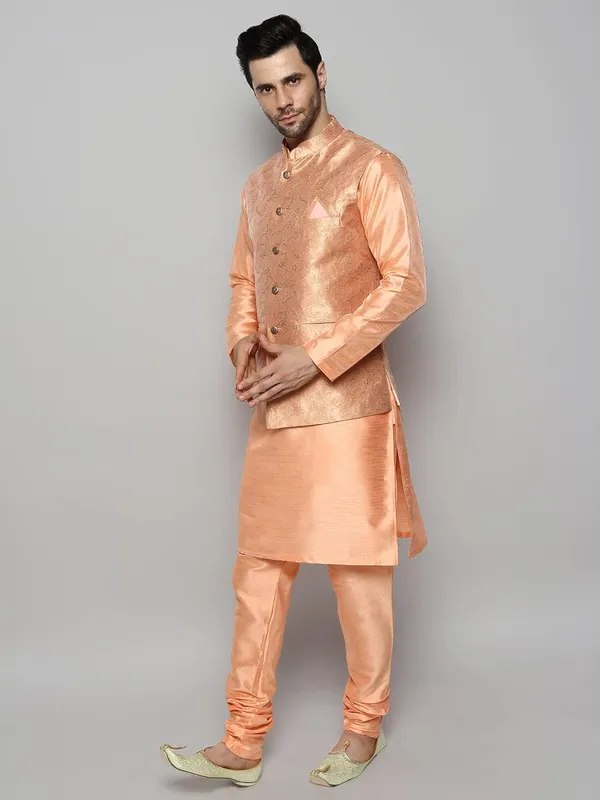 Men's_Silk_Blend_Kurta_Pajama_with_Designer_Ethnic_Nehru_Jacket/Modi_Jacket?