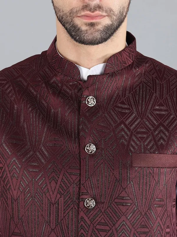Men's_Silk_Blend_Kurta_Pajama_with_Designer_Ethnic_Nehru_Jacket/Modi_Jacket