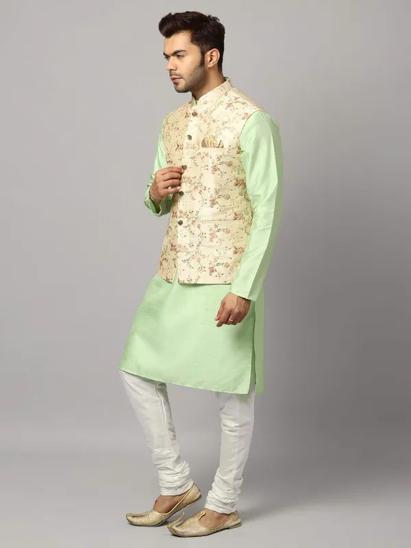 Men's_Silk_Blend_Regular_Kurta_Churidar_Pyjama_with_Bundi_Nehru_Jacket/Waistcoat