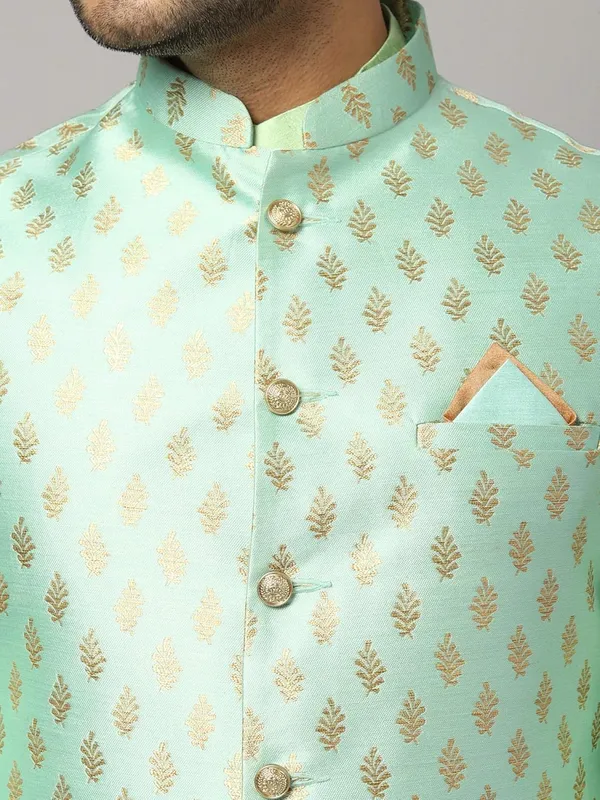 Men's_Silk_Blend_Regular_Kurta_Churidar_Pyjama_with_Bundi_Nehru_Jacket/Waistcoat