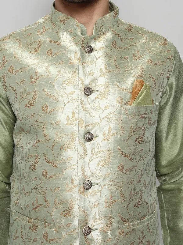 Men's_Silk_Blend_Kurta_Pajama_with_Designer_Ethnic_Nehru_Jacket/Modi_Jacket?