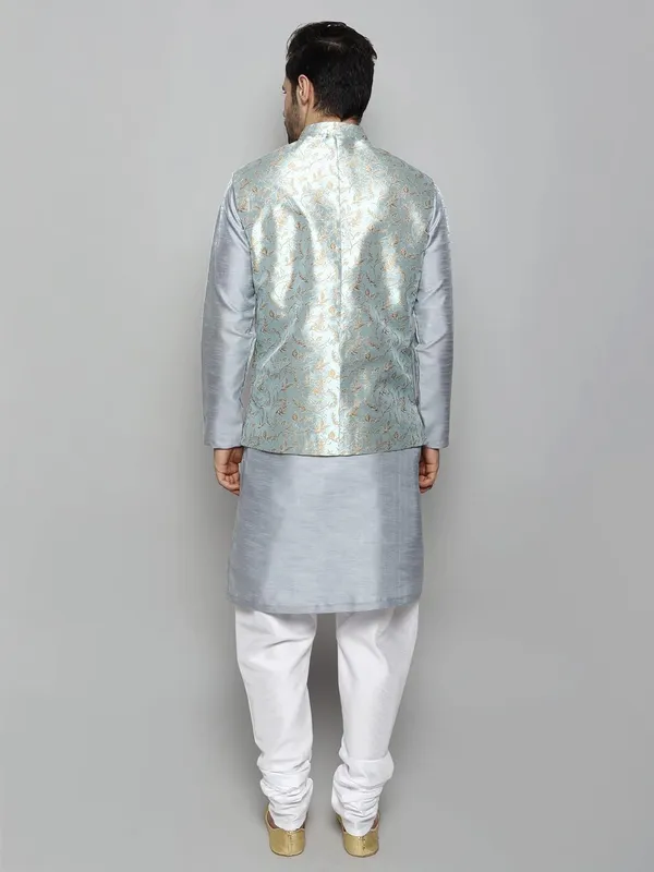 Men's_Silk_Blend_Kurta_Pajama_with_Designer_Ethnic_Nehru_Jacket/Modi_Jacket?