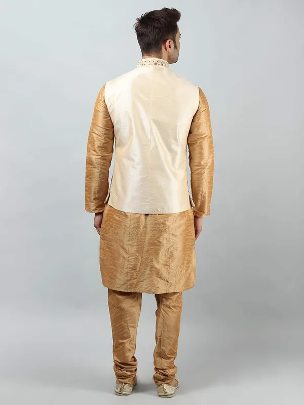 Men's_Silk_Blend_Regular_Kurta_Churidar_Pyjama_with_Bundi_Nehru_Jacket/Waistcoat