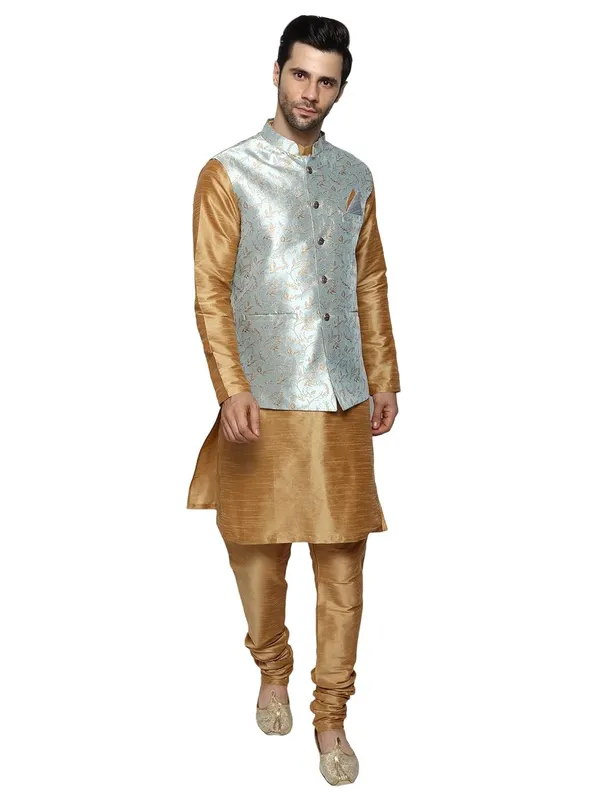 Men's_Silk_Blend_Kurta_Pajama_with_Designer_Ethnic_Nehru_Jacket/Modi_Jacket?