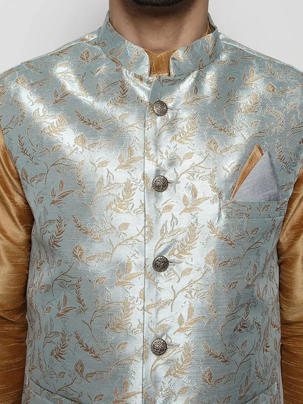 Men's_Silk_Blend_Kurta_Pajama_with_Designer_Ethnic_Nehru_Jacket/Modi_Jacket?