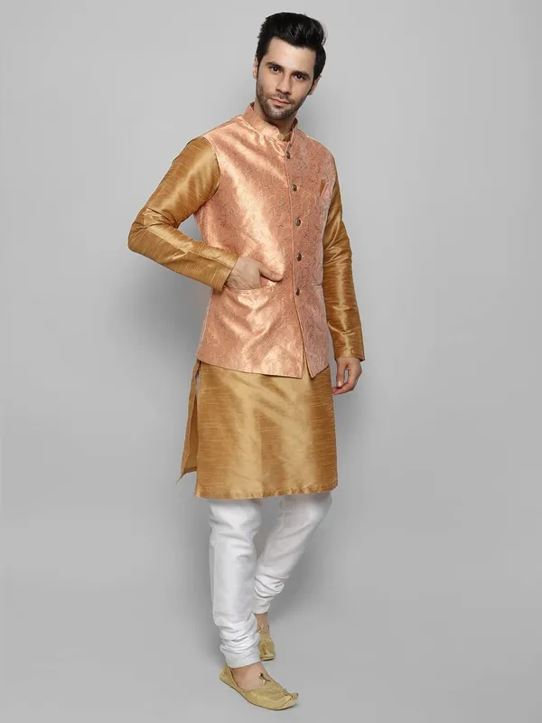 Men's_Silk_Blend_Kurta_Pajama_with_Designer_Ethnic_Nehru_Jacket/Modi_Jacket?