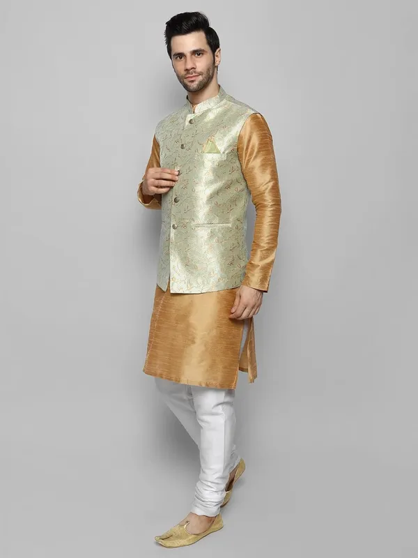 Men's_Silk_Blend_Kurta_Pajama_with_Designer_Ethnic_Nehru_Jacket/Modi_Jacket?