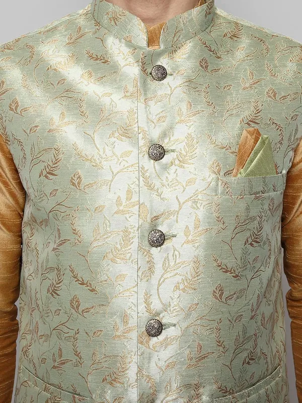Men's_Silk_Blend_Kurta_Pajama_with_Designer_Ethnic_Nehru_Jacket/Modi_Jacket?