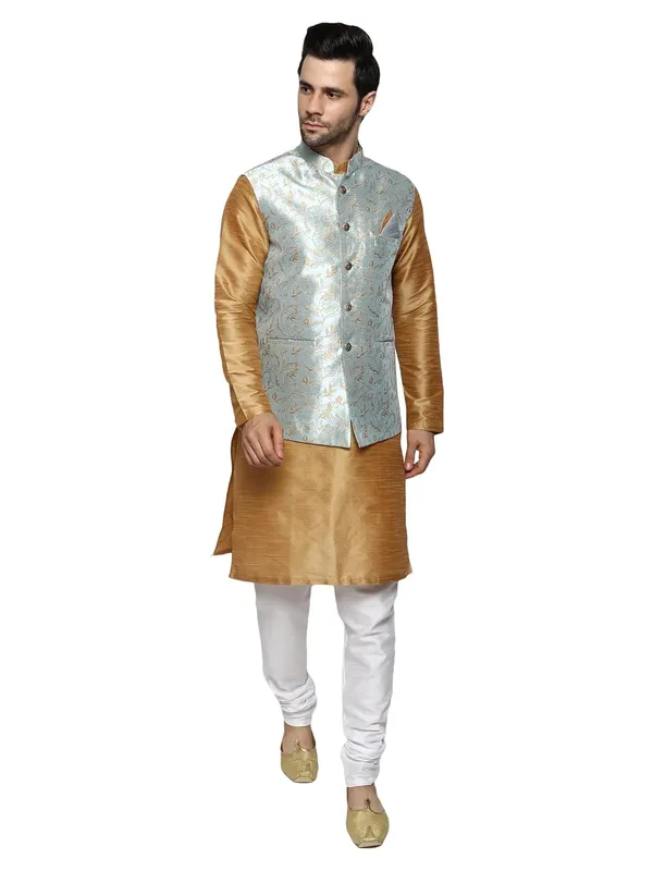 Men's_Silk_Blend_Kurta_Pajama_with_Designer_Ethnic_Nehru_Jacket/Modi_Jacket?